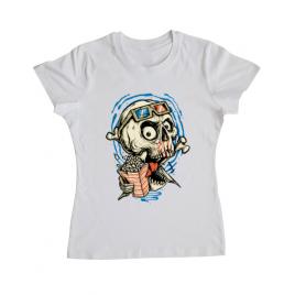 Tricou adler dama skull movie alb