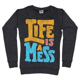 Bluza adler dama life is a mess negru melanj