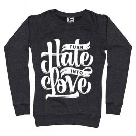 Bluza adler dama turn hate into love negru melanj