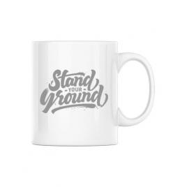 Cana personalizata stand your ground alb