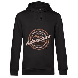 Hoodie barbat cu gluga adventure or nothing negru