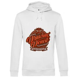 Hoodie barbat cu gluga drawing pencil alb