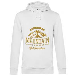 Hoodie barbat cu gluga its not the mountain we conquer alb
