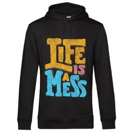 Hoodie barbat cu gluga life is a mess negru