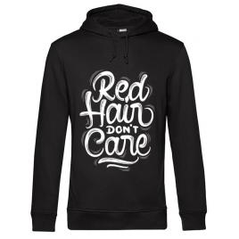 Hoodie barbat cu gluga red hair dont care negru