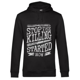 Hoodie barbat cu gluga stop the killing started now negru