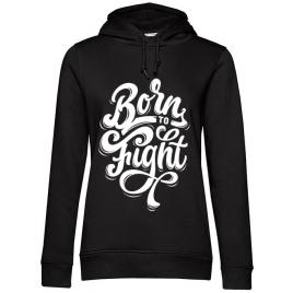 Hoodie dama cu gluga born to fight negru