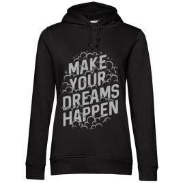 Hoodie dama cu gluga make your dreams happen negru