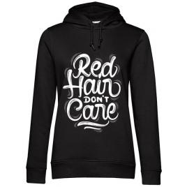 Hoodie dama cu gluga red hair dont care negru