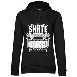 Hoodie dama cu gluga skate board negru