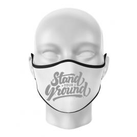 Masca personalizata reutilizabila stand your ground alb