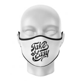Masca personalizata reutilizabila take it easy alb