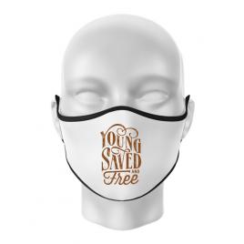 Masca personalizata reutilizabila young saved and free alb