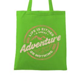 Sacosa din panza adventure or nothing verde mar