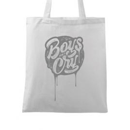 Sacosa din panza boys dont cry alb