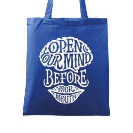 Sacosa din panza open your mind albastru regal