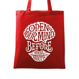 Sacosa din panza open your mind rosu