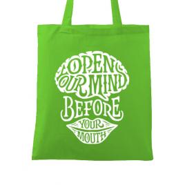 Sacosa din panza open your mind verde mar