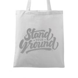 Sacosa din panza stand your ground alb