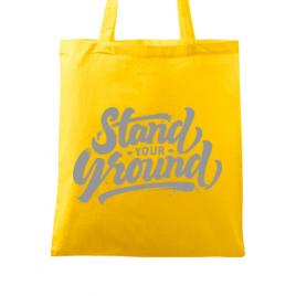 Sacosa din panza stand your ground galben