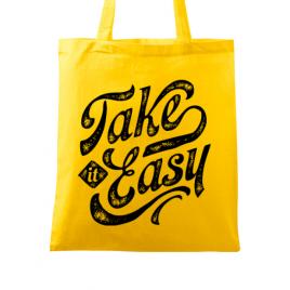 Sacosa din panza take it easy galben