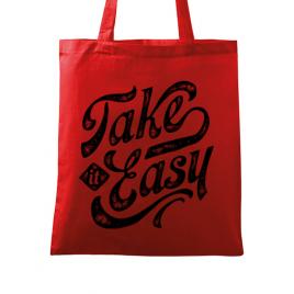 Sacosa din panza take it easy rosu