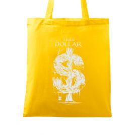 Sacosa din panza tree dollar galben