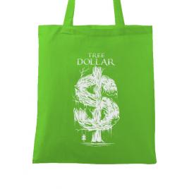 Sacosa din panza tree dollar verde mar