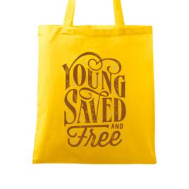 Sacosa din panza young saved and free galben