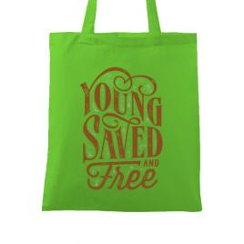 Sacosa din panza young saved and free verde mar