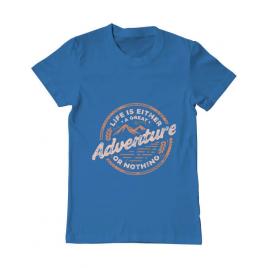 Tricou adler barbat adventure or nothing albastru azuriu