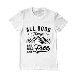 Tricou adler barbat all good things are wild and free alb