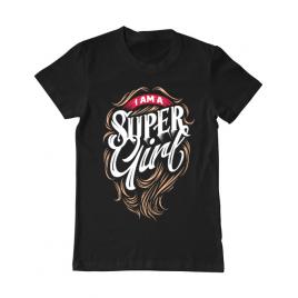 Tricou adler barbat i am a super girl negru
