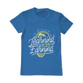 Tricou adler barbat learning before earning albastru azuriu