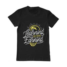 Tricou adler barbat learning before earning negru