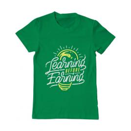 Tricou adler barbat learning before earning verde mediu