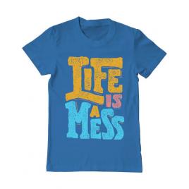 Tricou adler barbat life is a mess albastru azuriu