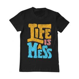Tricou adler barbat life is a mess negru