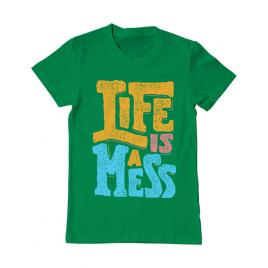 Tricou adler barbat life is a mess verde mediu