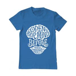 Tricou adler barbat open your mind albastru azuriu