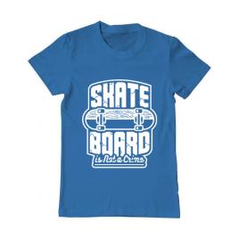 Tricou adler barbat skate board albastru azuriu