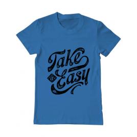 Tricou adler barbat take it easy albastru azuriu