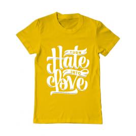 Tricou adler barbat turn hate into love galben