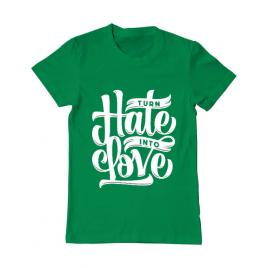 Tricou adler barbat turn hate into love verde mediu