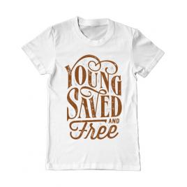 Tricou adler barbat young saved and free alb