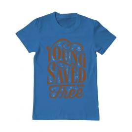 Tricou adler barbat young saved and free albastru azuriu