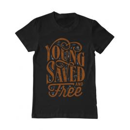 Tricou adler barbat young saved and free negru
