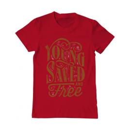 Tricou adler barbat young saved and free rosu