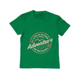 Tricou adler copil adventure or nothing verde mediu