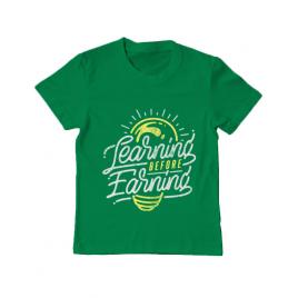 Tricou adler copil learning before earning verde mediu